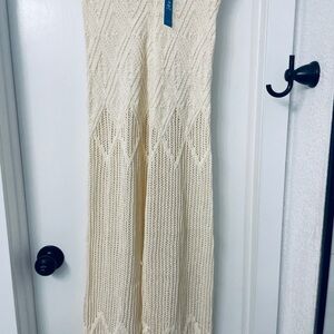Cream Knit Beach Pants